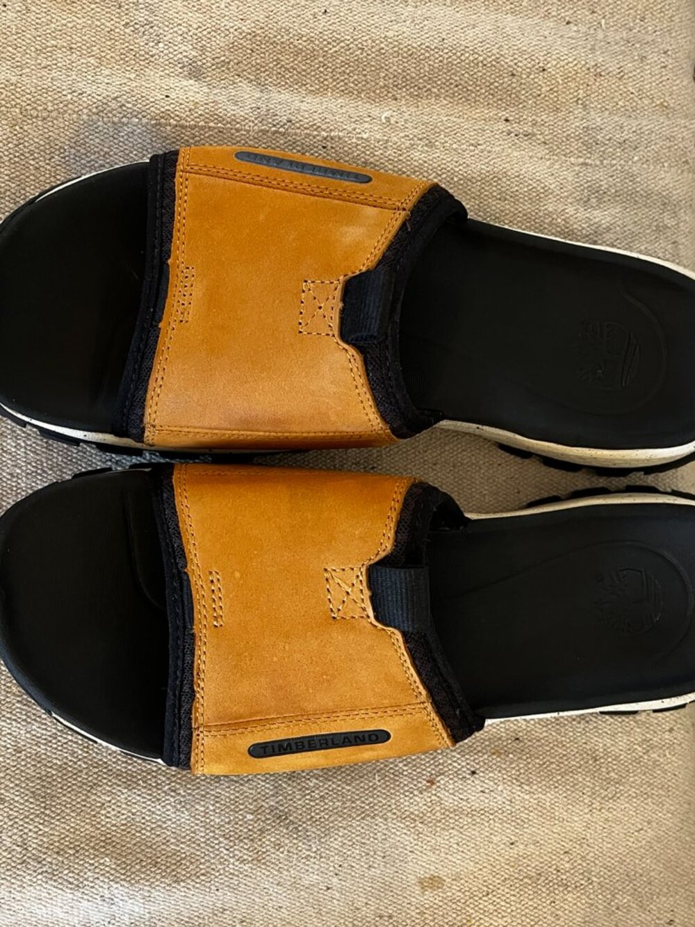 Timberland Men's Garrison Trail Leather Tan Slides Sz 10 - Picture 8 of 8